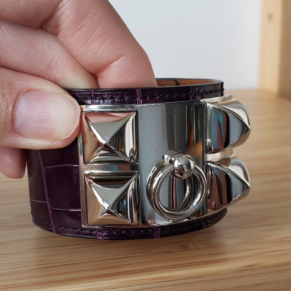 Hermes CDC Croc in Amethyst with PHW